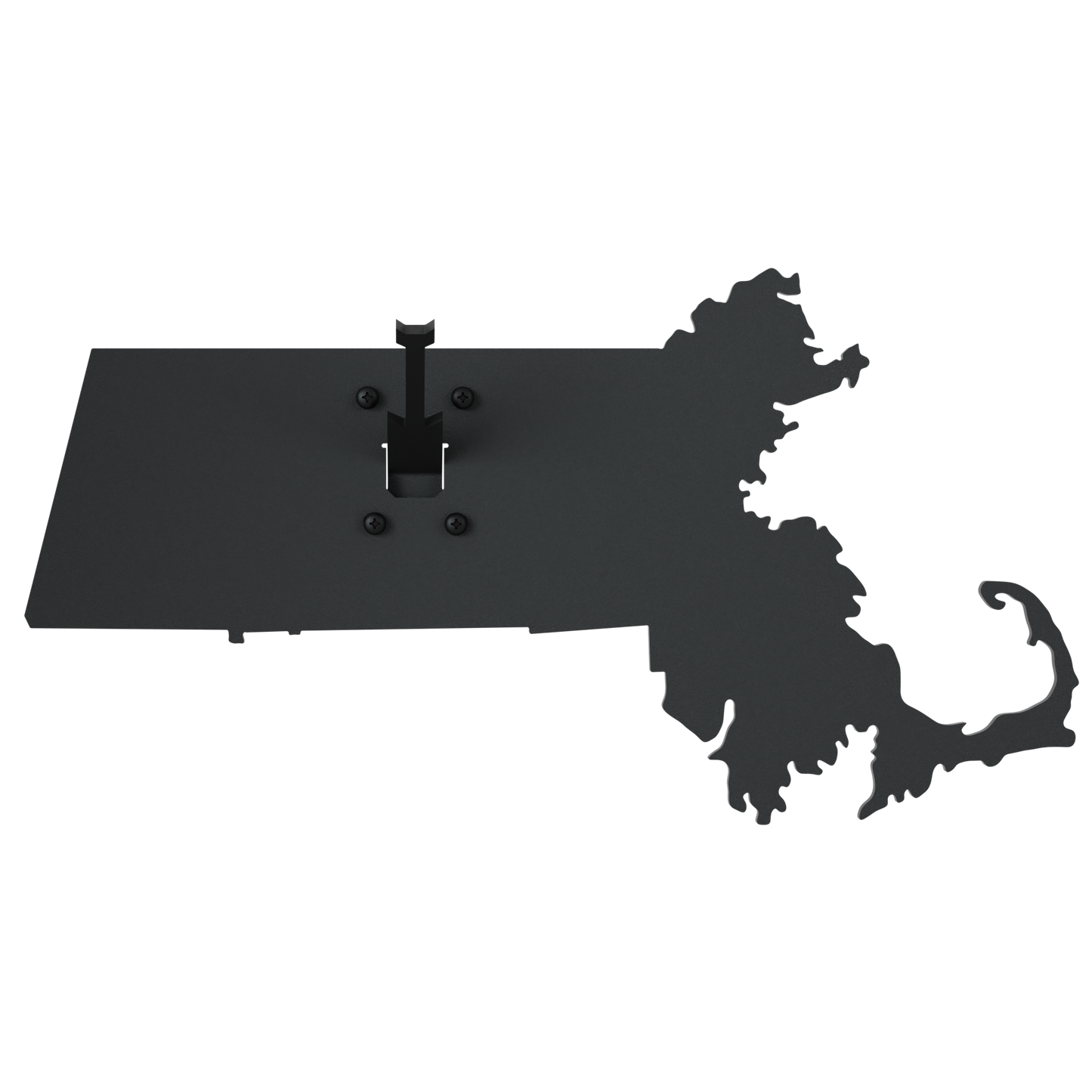 Massachusetts Solid State Outline European Mount Plaque (Medium Game)