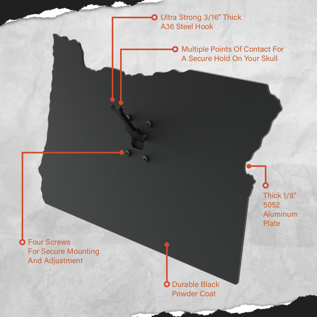 Oregon Solid State Outline European Mount Plaque (Medium Game)
