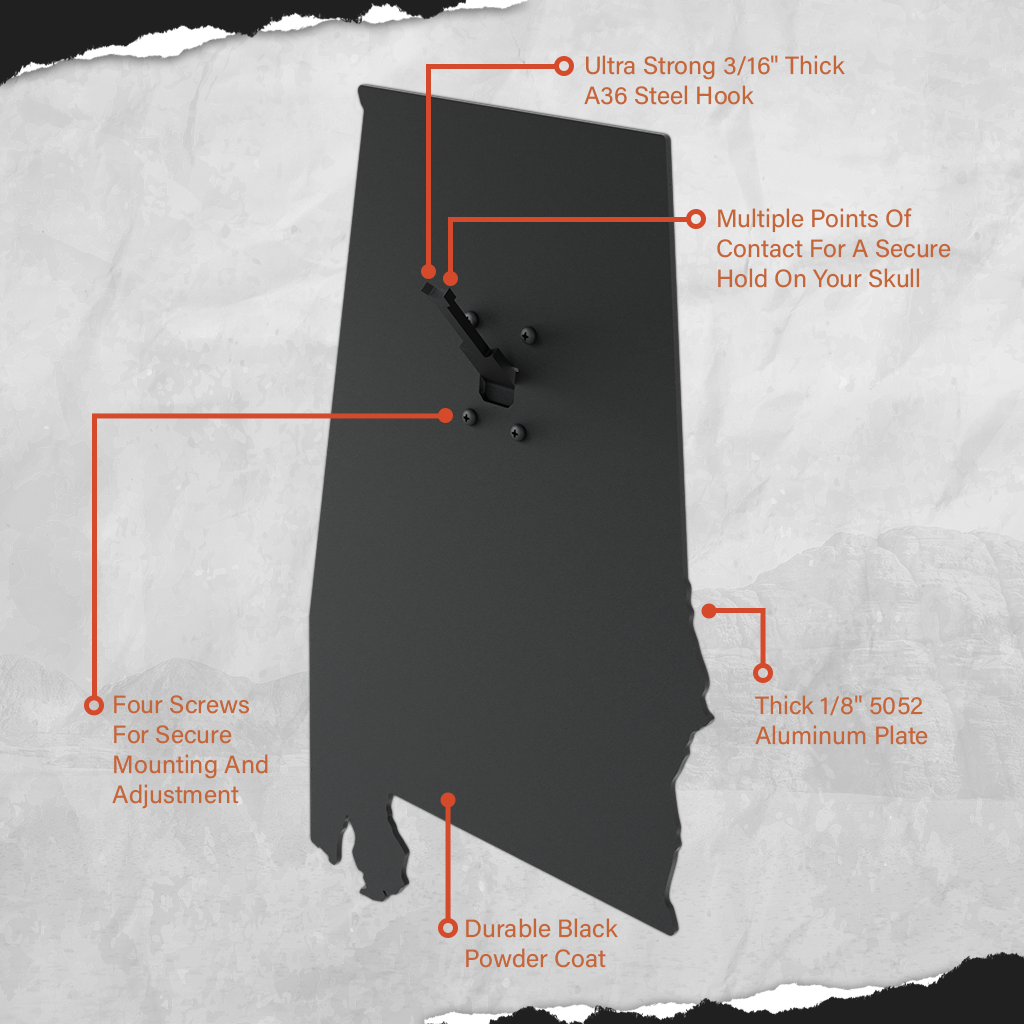 Alabama Solid State Outline European Mount Plaque (Medium Game)