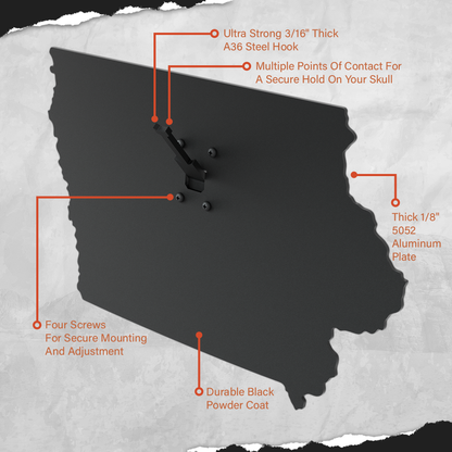 Iowa Solid State Outline European Mount Plaque (Medium Game)