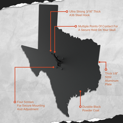 Texas Solid Mount State Outline European Mount Plaque (Medium Game)
