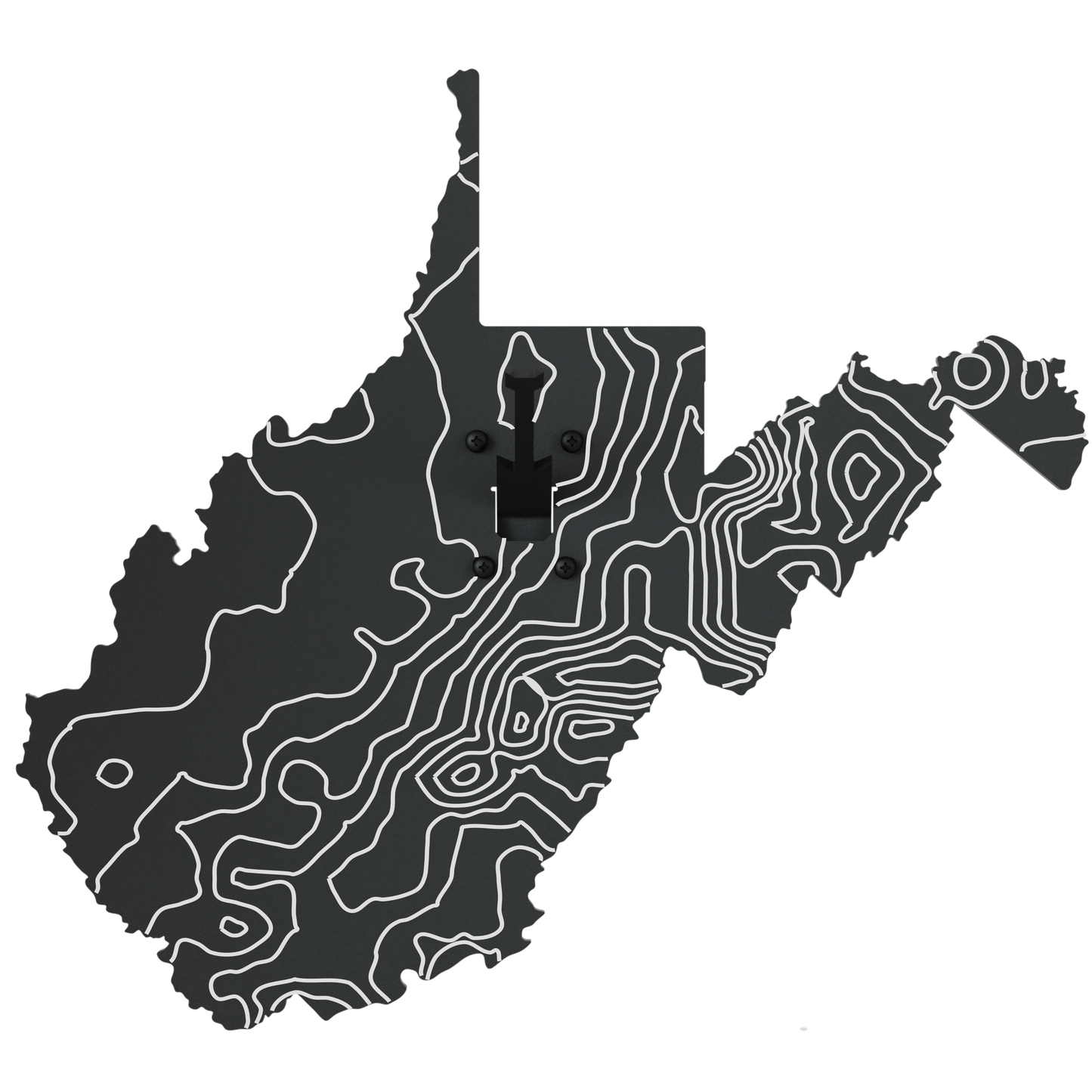 West Virginia Solid State Outline European Mount Plaque (Medium Game)