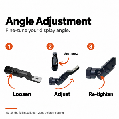 SkulLok angle adjustment: loosen, adjust using the set screw, and re-tighten.
